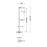 Monomando lavabo a suelo SLIM-TRES acero - 20285301AC 2