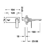 Monomando lavabo empotrado SLIM-TRES oro rosa mate - 2023003*OPM 2