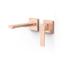 Monomando lavabo empotrado SLIM-TRES oro rosa mate - 2023002*OPM - Tres