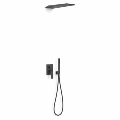 Kit monomando ducha empotrado 2-vías SLIM-TRES RAPID-BOX negro mate - 20238005NM - Tres
