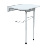 Asiento de ducha PEHD blanco abatible y pie regulable X817/01 - Mediclinics 1