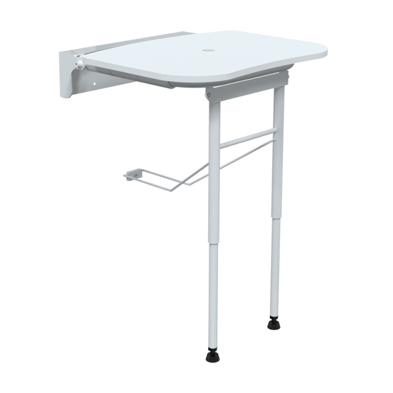 Asiento de ducha PEHD blanco abatible y pie regulable X817/01 - Mediclinics Asiento de ducha PEHD blanco abatible y pie regulable X817/01 - Mediclinics