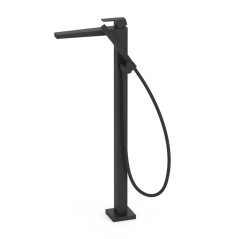 Monomando baño-ducha a suelo SLIM-TRES negro mate - 20247001NM - Tres