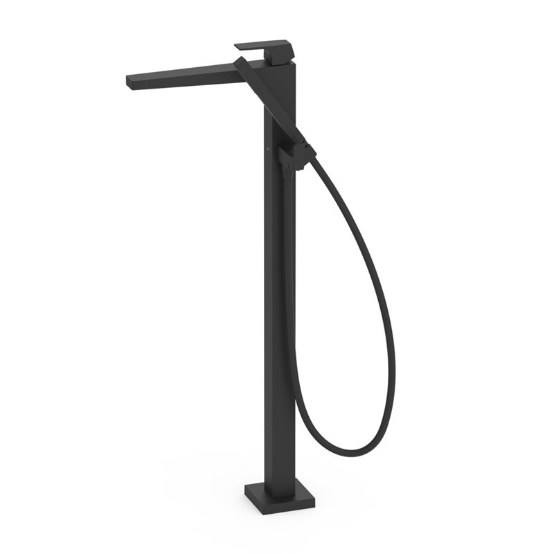 Monomando baño-ducha a suelo SLIM-TRES negro mate - 20247001NM