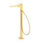 Monomando baño-ducha a suelo SLIM-TRES oro mate - 20247001OM