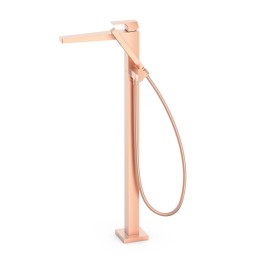 Monomando baño-ducha a suelo SLIM-TRES oro rosa mate - 20247001OPM 1