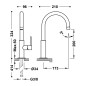Monomando lavabo alto maneta lateral STUDY-TRES cava dorado - 26290402CA
