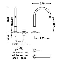 Monomando lavabo repisa STUDY-TRES volcanic - 26110501VO