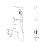 Kit monomando ducha empotrado 1-vía MONZA negro mate - SMM039/NG 2