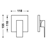 Monomando ducha empotrado 1-vía CUADRO-TRES RAPID-BOX cromo - 10627810 2
