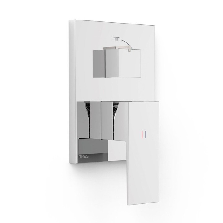 Monomando ducha empotrado 2-vías CUADRO-TRES RAPID-BOX cromo - 10628110 1