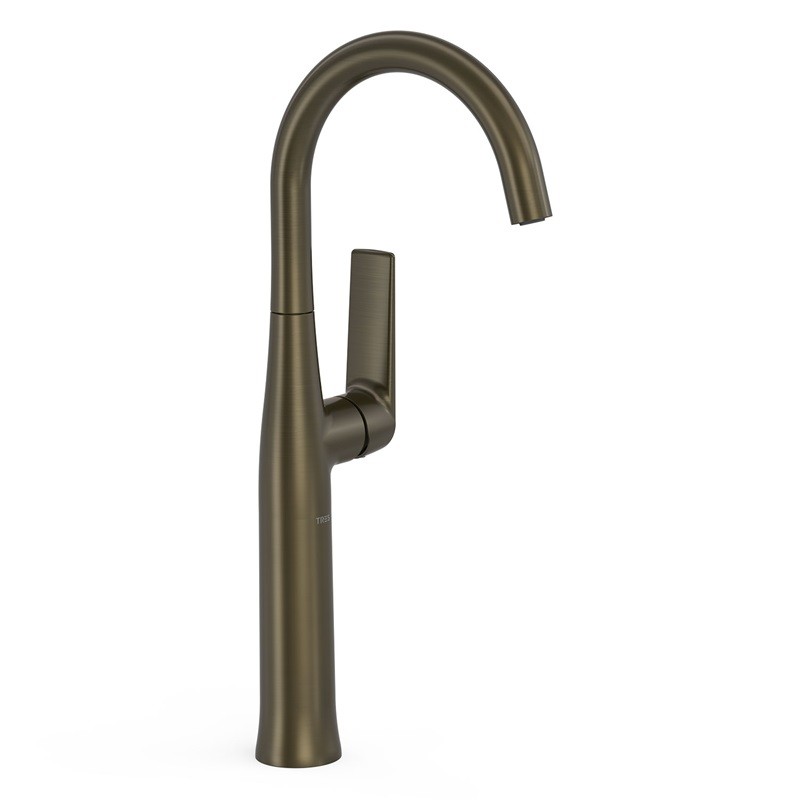 Monomando lavabo XL maneta lateral LOFT-TRES negro bronce - 22284701KMB