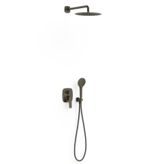 Kit monomando ducha empotrado 2-vías LOFT-TRES RAPID-BOX negro bronce -  22238004KMB - Tres