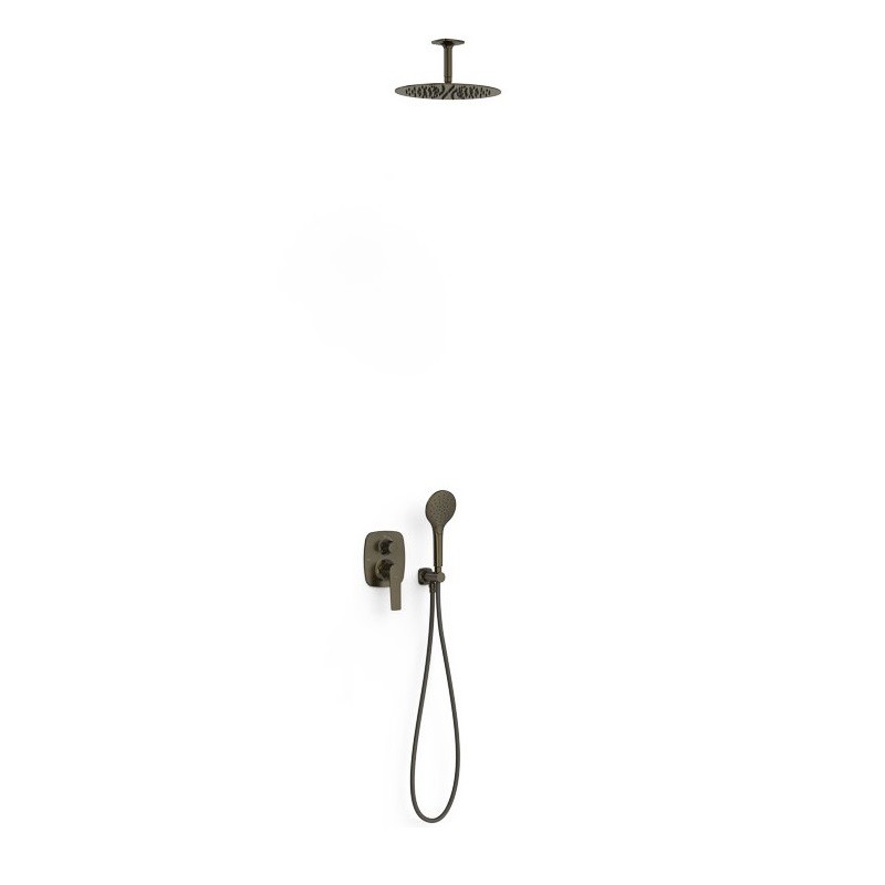 Kit monomando ducha empotrado 2-vías LOFT-TRES RAPID-BOX negro bronce - 22238003KMB