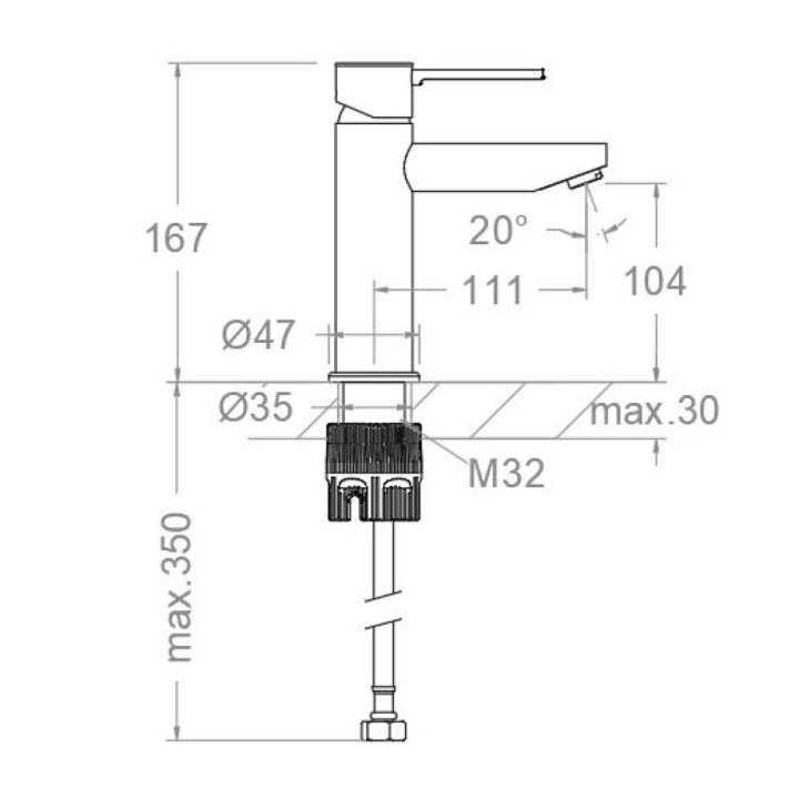 Monomando lavabo (AF) MAMMA MIA negro mate - 840103NM 2