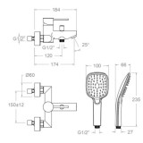 Monomando baño-ducha empotrado MAMMA MIA inox brillante - 840501Q3IX 2