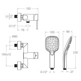 Monomando baño-ducha empotrado MAMMA MIA negro mate - 840801Q3NM 2