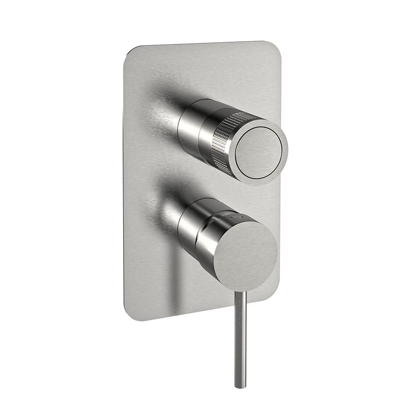 Monomando ducha empotrado 2-vías MAMMA MIA inox cepillado - 841512SIC