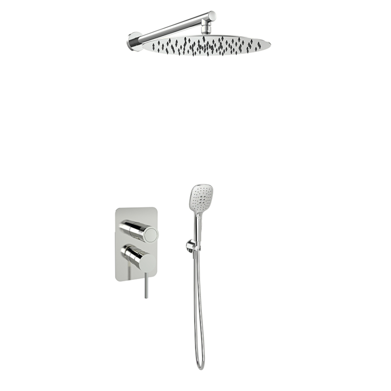Kit monomando ducha empotrado 2-vías MAMMA MIA inox brillante - K8415123IX