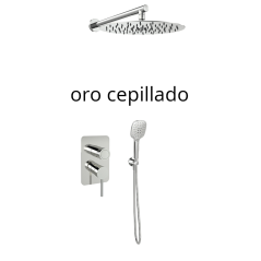 Kit monomando ducha empotrado 2-vías MAMMA MIA oro cepillado - K8415123OC - Ramón Soler