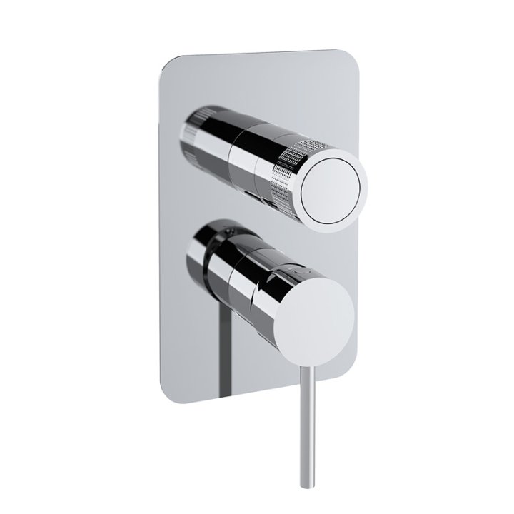 Monomando ducha empotrado 3-vías MAMMA MIA inox brillante - 841513SIX 1