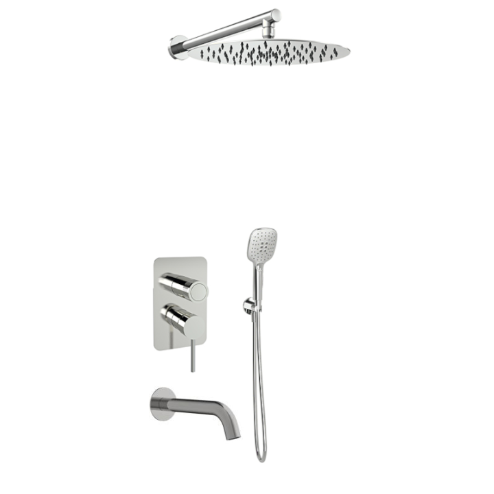 Kit monomando baño-ducha empotrado 3-vías MAMMA MIA oro cepillado - K8415133OC 1