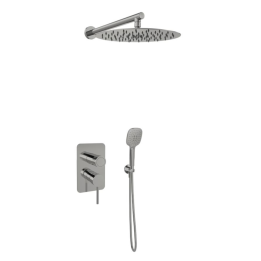 Kit monomando ducha empotrado 2-vías MAMMA MIA inox cepillado - K841512H3IC 1
