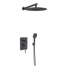Kit monomando ducha empotrado 2-vías MAMMA MIA negro mate - K841512H3NM 1