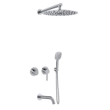 Kit monomando baño-ducha empotrado 3-vías horizontal MAMMA MIA inox brillante - K841513H3IX 1