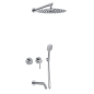 Kit monomando baño-ducha empotrado 3-vías horizontal MAMMA MIA inox brillante - K841513H3IX