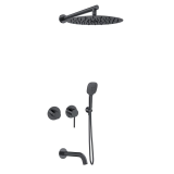 Monomando baño-ducha empotrado 3-vías horizontal MAMMA MIA negro mate - K841513H3NM 1