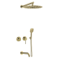 Kit monomando baño-ducha empotrado 3-vías MAMMA MIA oro cepillado - K841513H3OC