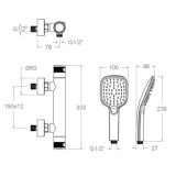 Termostático ducha MAMMA MIA inox cepillado - 843411Q3IC 2
