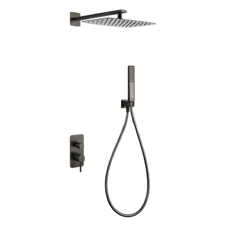 Kit monomando ducha empotrado 2-vías TOSCANA black gun metal - GPT064/BGM