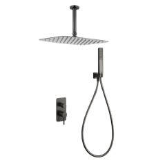 Kit monomando ducha empotrado 2-vías AREZZO-TOSCANA black gun metal - GPA068/BGM - Imex