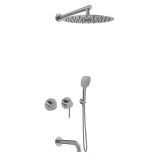 Monomando baño-ducha empotrado 3-vías horizontal MAMMA MIA inox cepillado - K841513H3IC 1