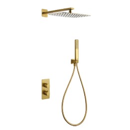 Kit termostático ducha empotrado 2-vías TOSCANA oro cepillado - GTT064/OC 1