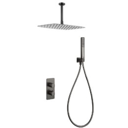 Kit termostático ducha empotrado 2-vías AREZZO-TOSCANA black gun metal - GTA068/BGM 1