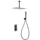 Kit termostático ducha empotrado 2-vías AREZZO-TOSCANA black gun metal - GTA068/BGM 1
