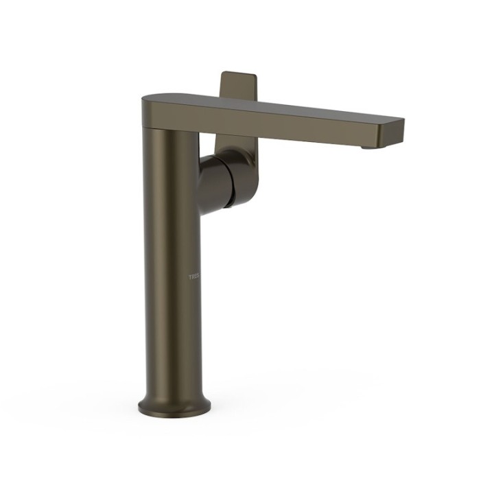 Monomando lavabo alto maneta lateral PROJECT-TRES negro bronce - 22164701KMB 1