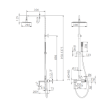 Conjunto monomando baño-ducha FIRENZE cromo - BDF065-B 2