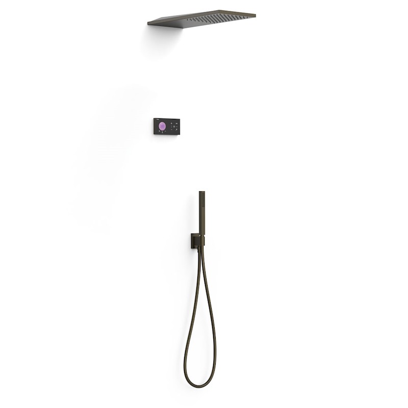 Kit termostático electrónico ducha empotrado 2-vías SHOWER TECHNOLOGY-TRES negro bronce - 09288551KMB