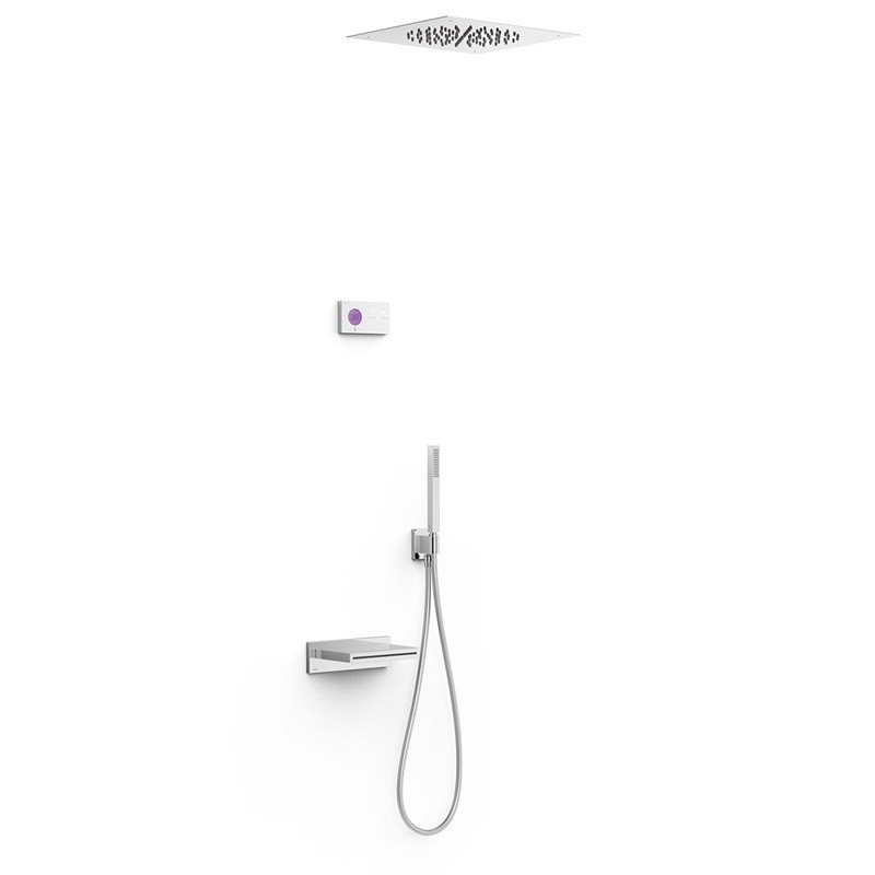 Kit termostático electrónico ducha empotrado 3-vías SHOWER TECHNOLOGY-TRES cromo - 09286315