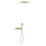 Kit termostático ducha empotrado 3-vías B-SYSTEM cava dorado - 30725306CA 1