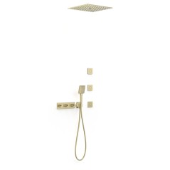 Kit termostático ducha empotrado 4-vías B-SYSTEM cava dorado - 30725406CA - Tres