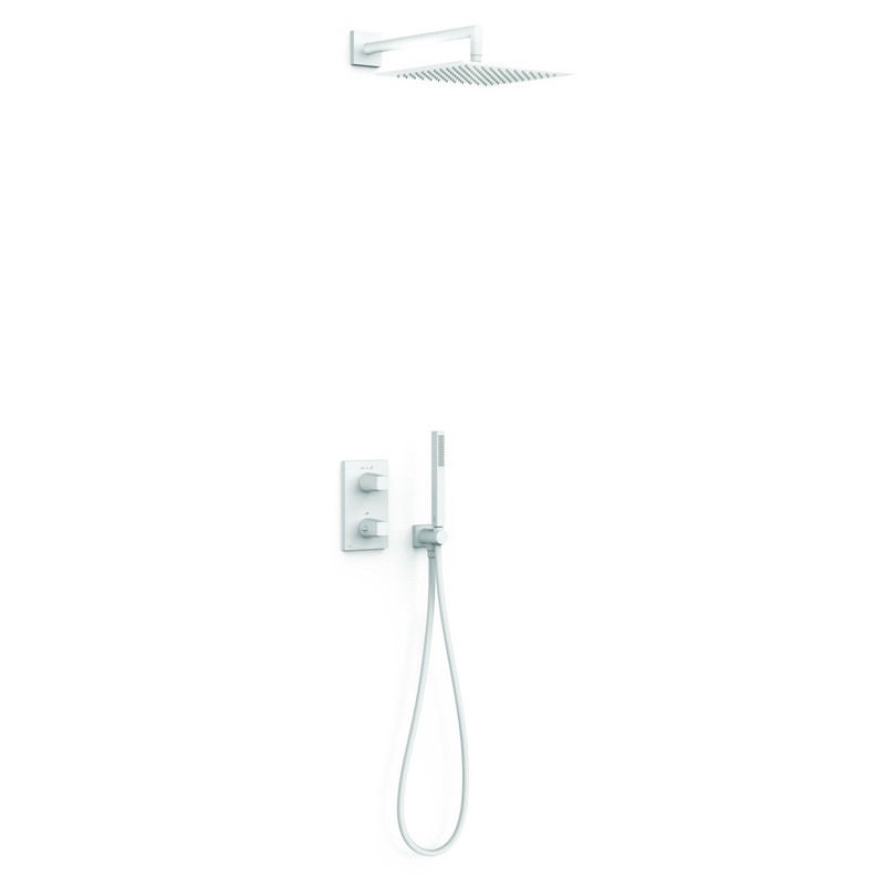 Kit termostático ducha empotrado 2-vías THERM-BOX blanco mate - 21135004BM