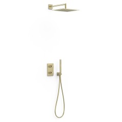Kit termostático ducha empotrado 2-vías THERM-BOX cava dorado - 21135004CA - Tres