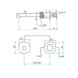 Monomando lavabo empotrado FIRENZE cromo - GLF065 2