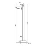 Monomando lavabo a suelo TUBE oro cepillado - 40105/G 2