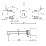 Bimando lavabo empotrado FIRENZE cromo - BPF065 2